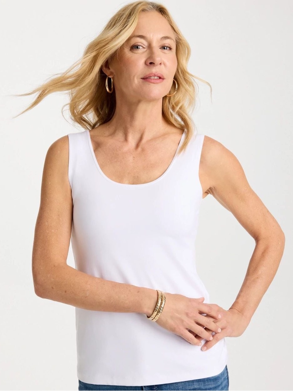 Chico’s Microfiber Knit Stretch Tank White / Alabaster Women’s XL (3)